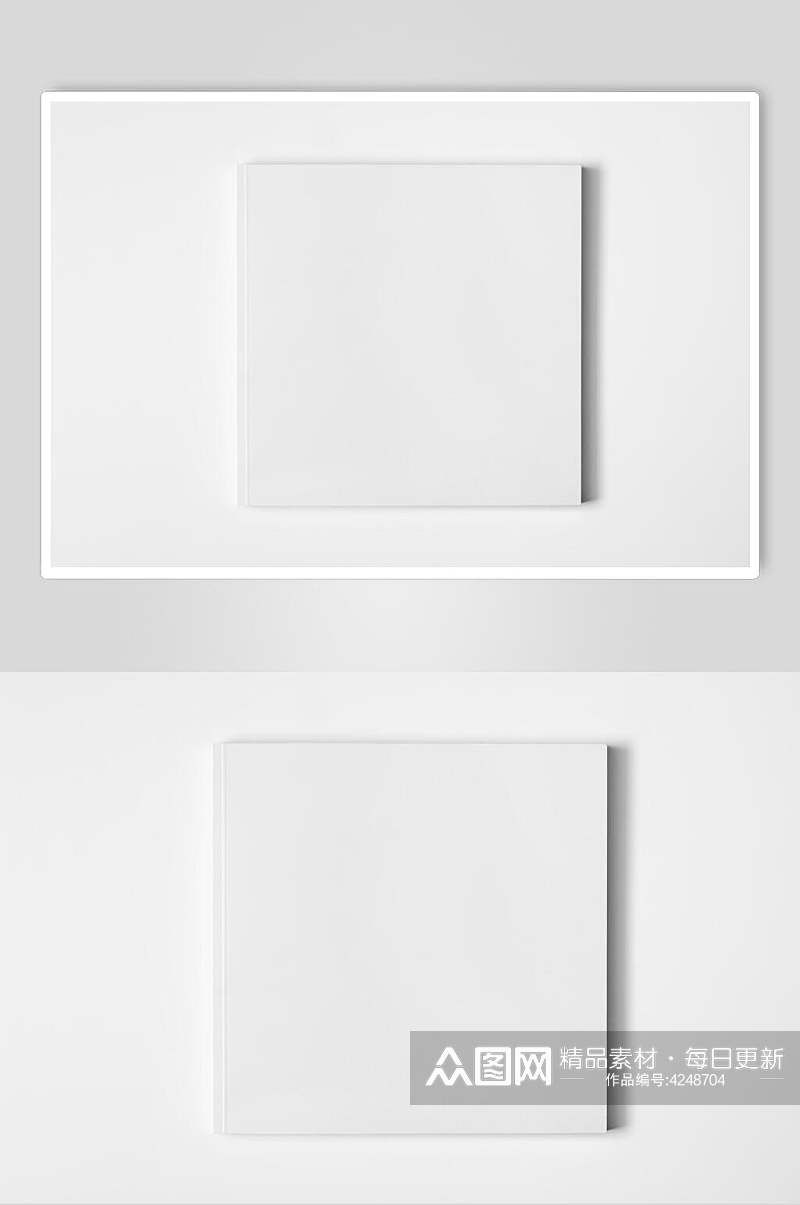 正方形阴影简约白方形画册样机素材