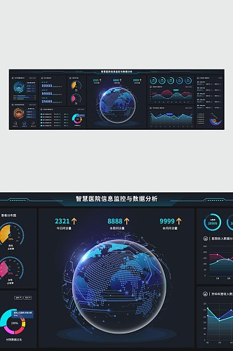 精美宽屏数据可视化UI设计