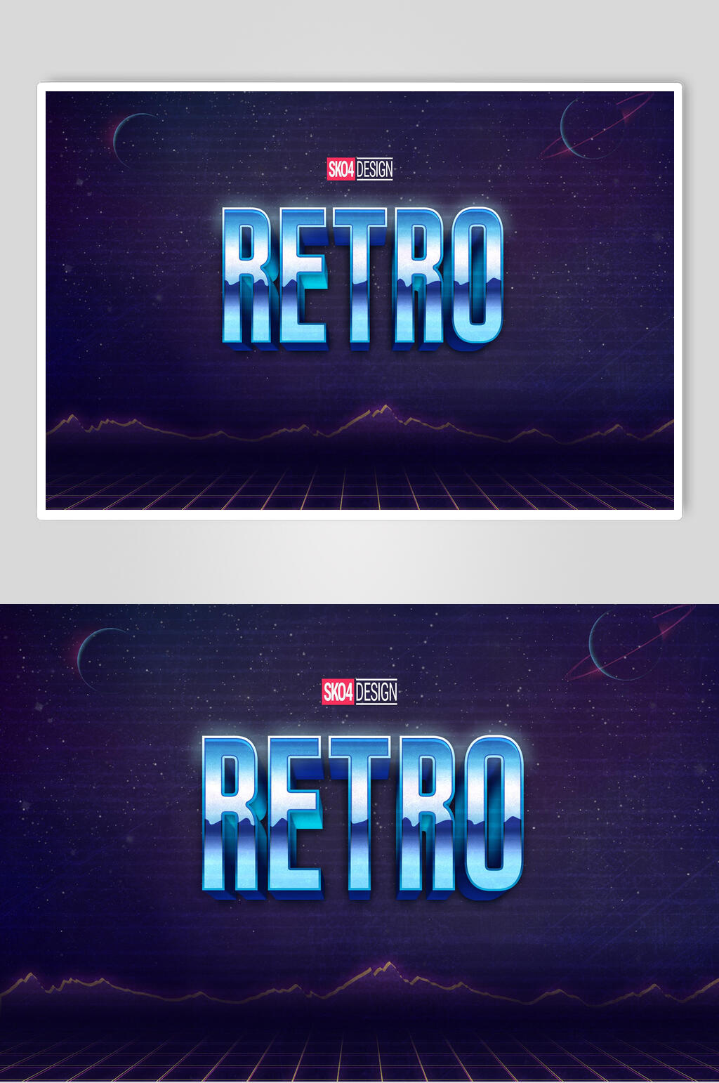 RETRO赛博朋克字体特效艺术字素材