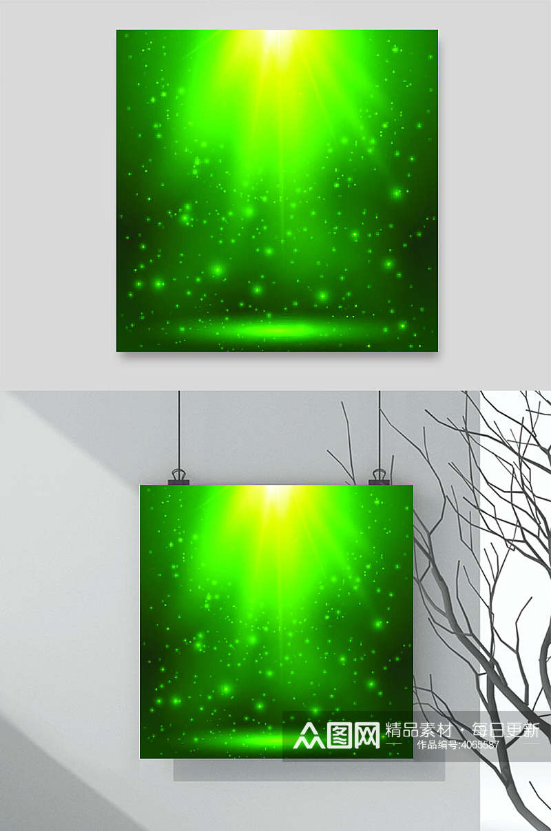 绿色魔术闪光灯背景矢量素材素材