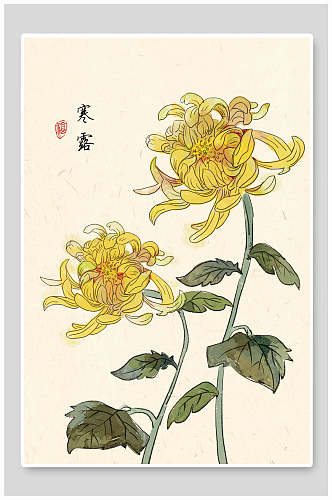 高端花瓣叶中国二十四节气海报背景