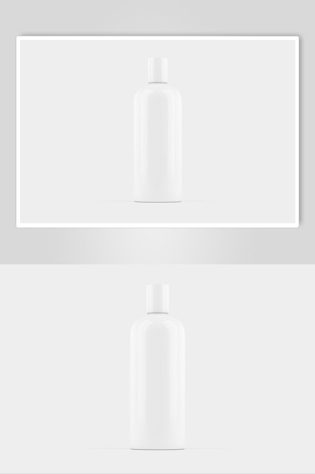 正视图白洗护瓶装包装贴图样机素材