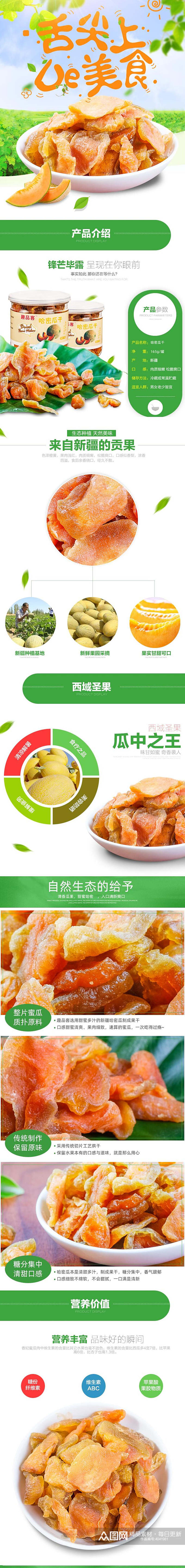 舌尖上的美食哈密瓜电商详情页素材