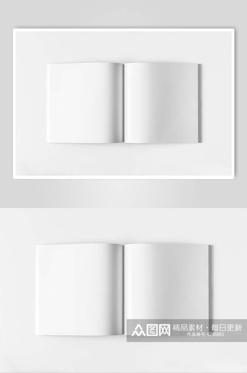 简约灰折痕纸张长方形画册样机素材