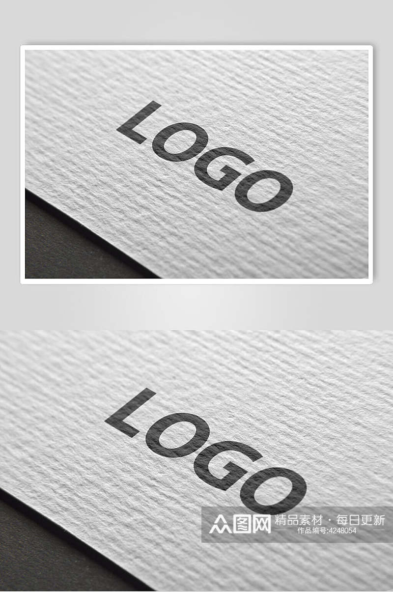 英文字母条纹灰LOGO设计样机素材