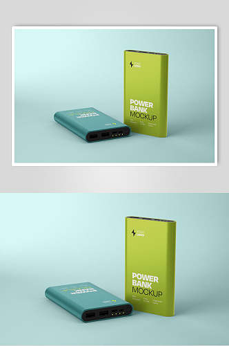 书本蓝绿大气创意充电宝展示样机