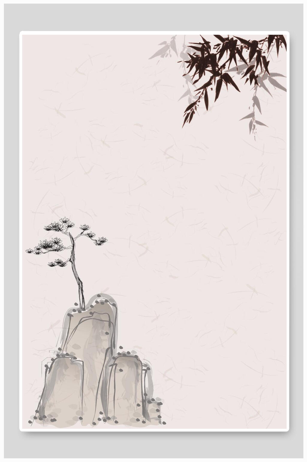 高端时尚山间树木矢量素雅古风背景素材