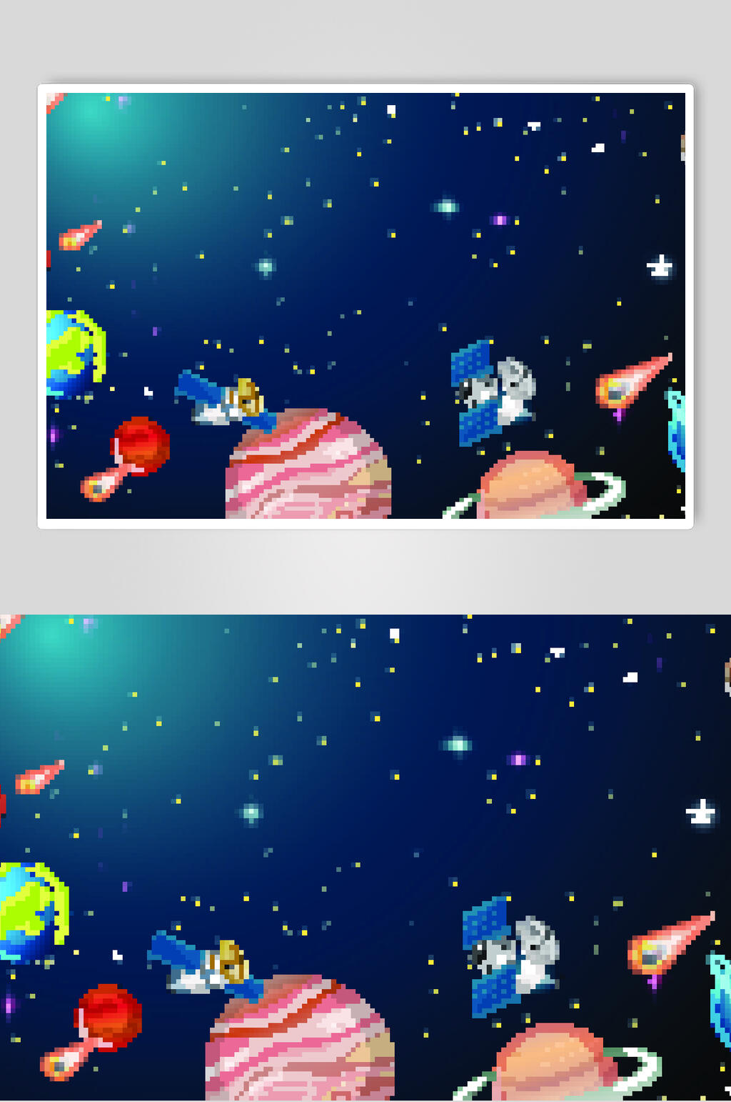 蓝色火箭太空矢量素材素材