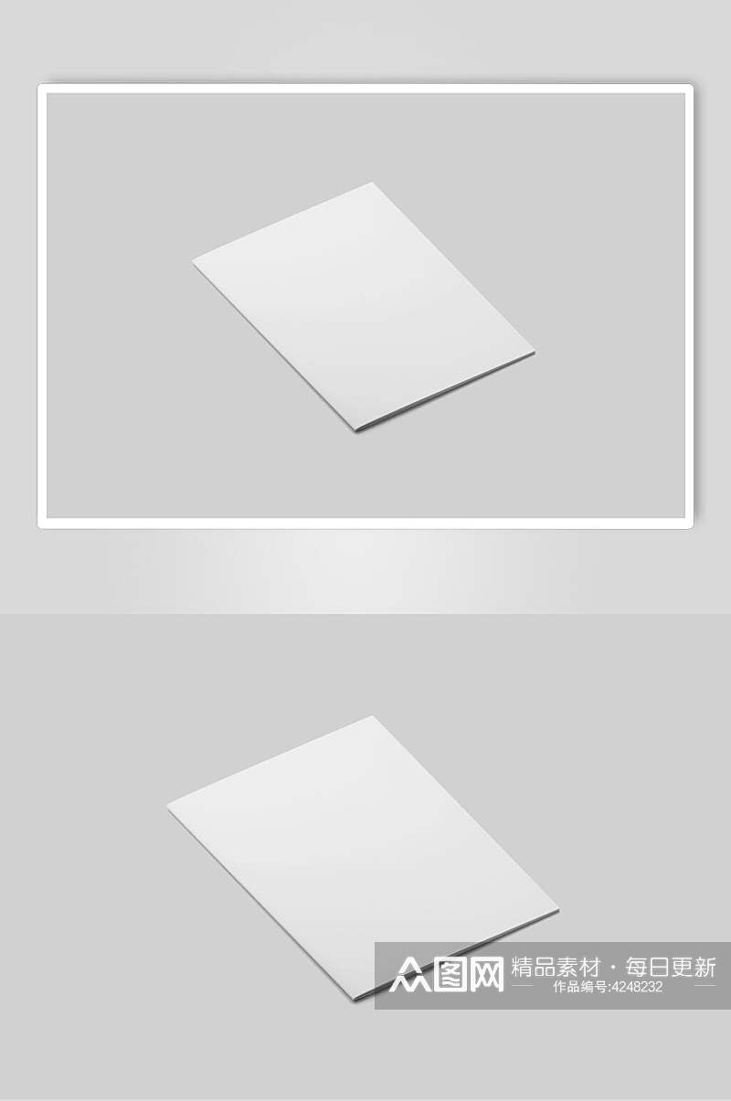 长方形阴影灰白色书籍内页样机素材