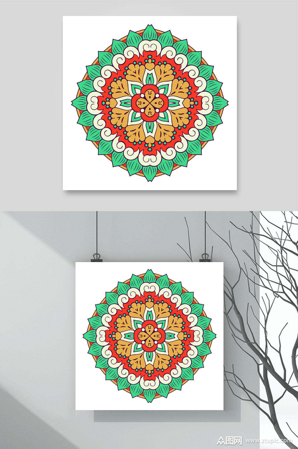 古典民族风曼陀罗花素材素材