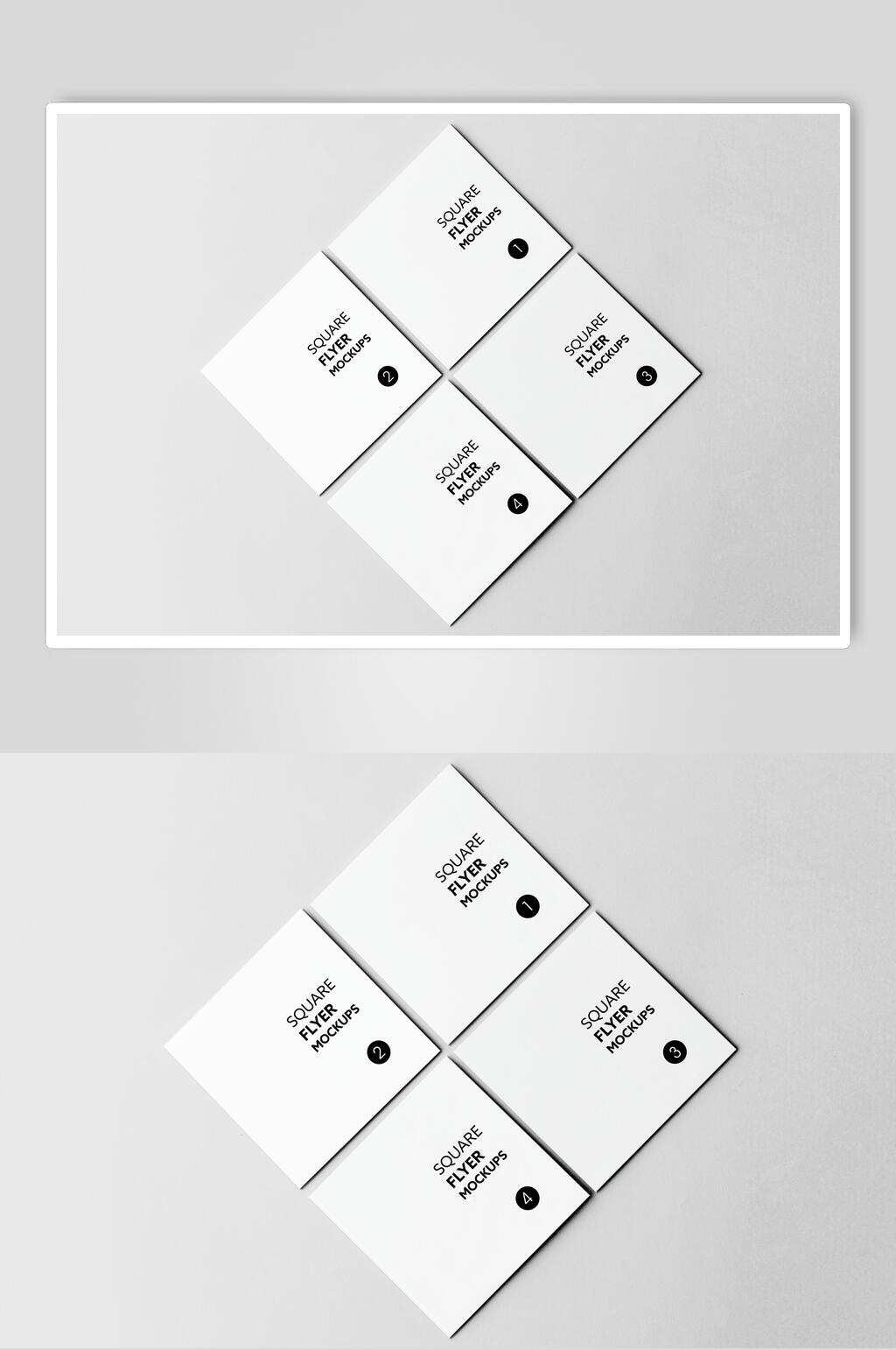 方形灰白大气创意LOGO设计样机素材