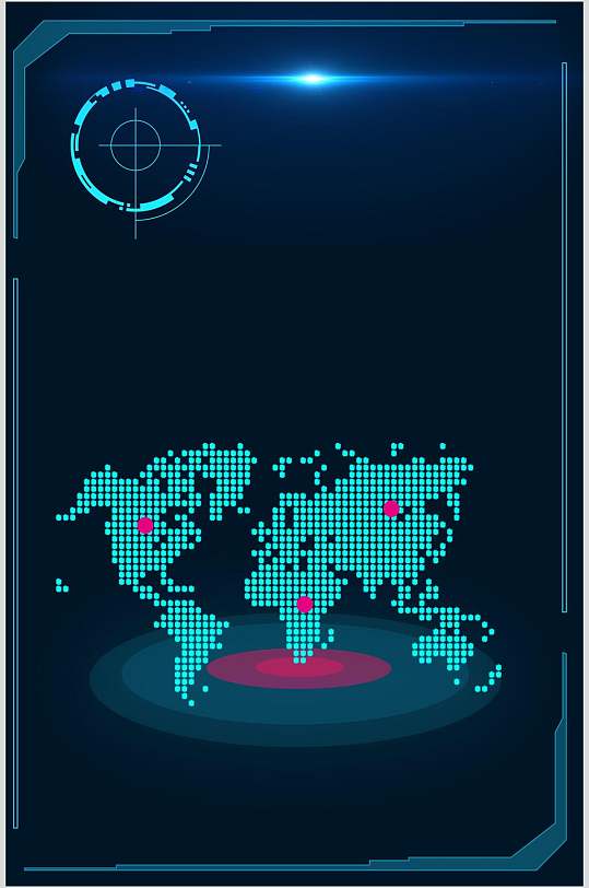 绿色地图科技元素素材