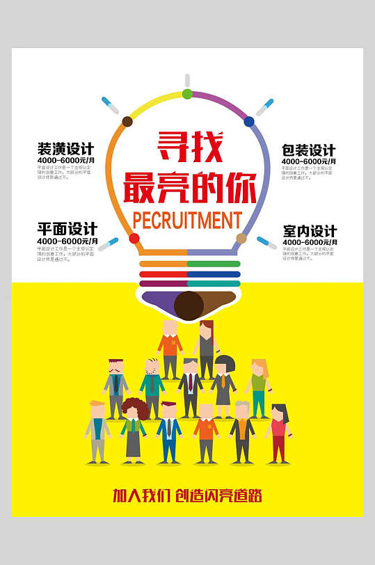 寻找最亮的你矢量招聘海报