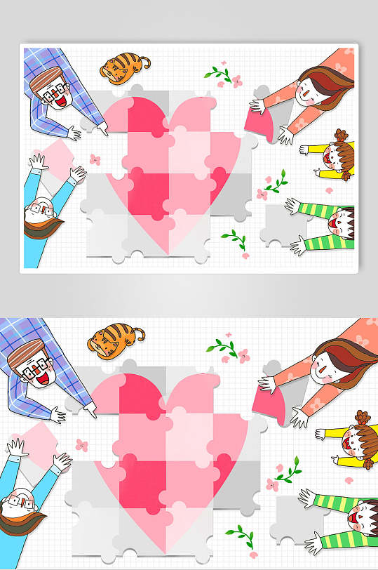 2022日历表一起来拼图卡通海报立即下载立即下载20