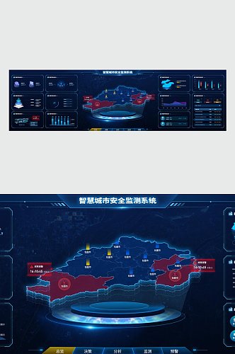 通用宽屏数据可视化UI设计