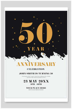 50周年国外结婚周年纪念邀请函海报