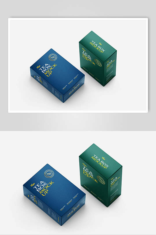英文字母立体茶盒包装模型样机