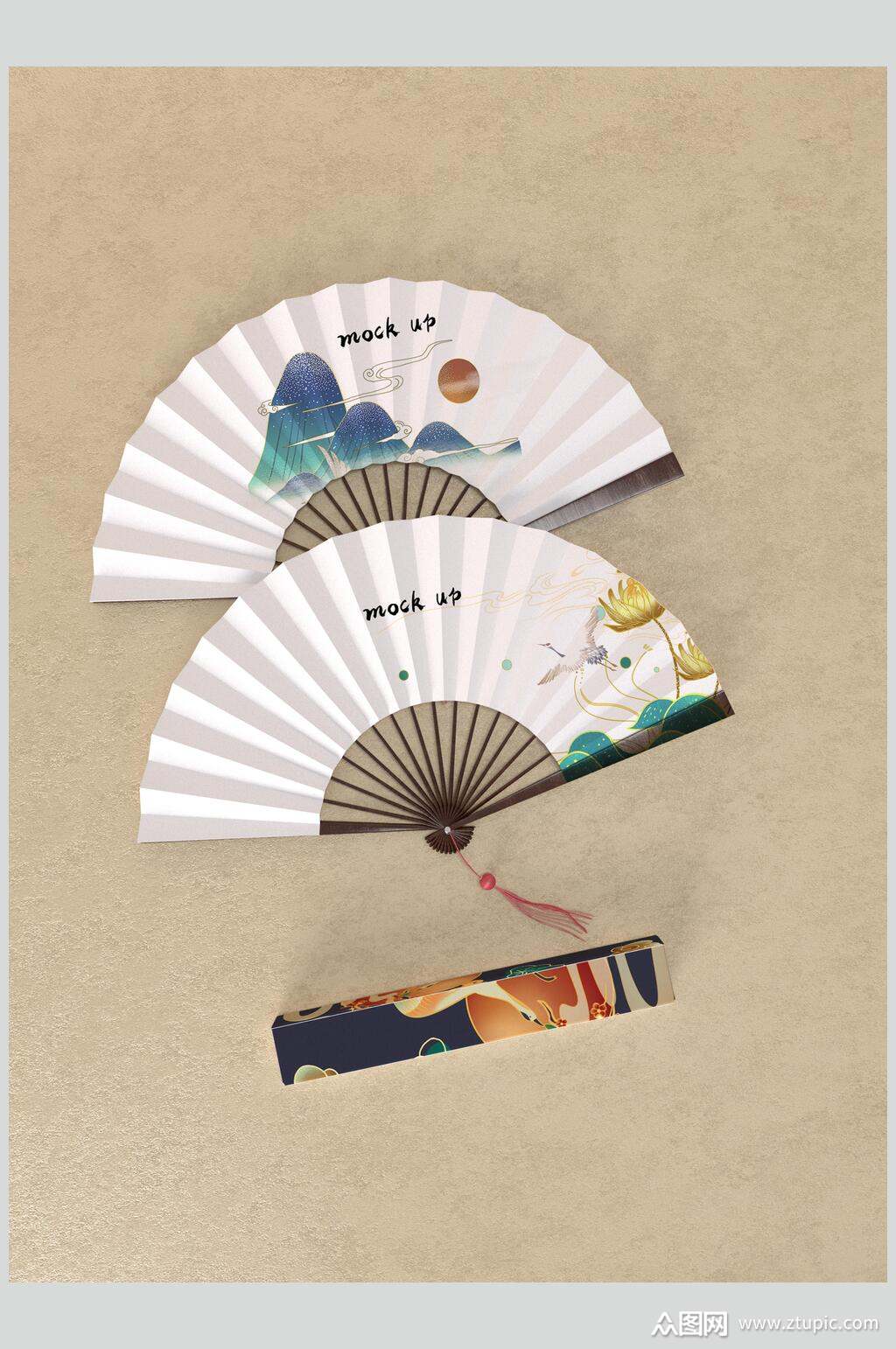 扇形山间高档中国风文创vi样机模板下载-编号4249464-众图网