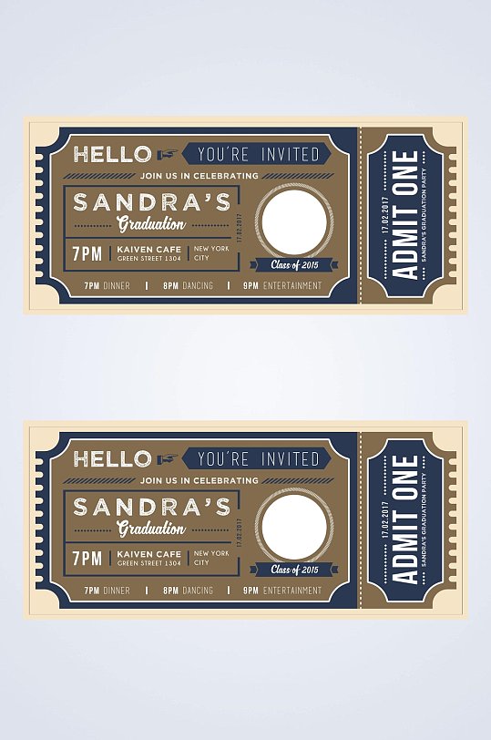 黄英文手绘创意素雅清新门票优惠券