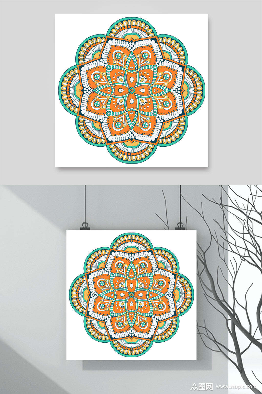 精致民族风曼陀罗花素材素材