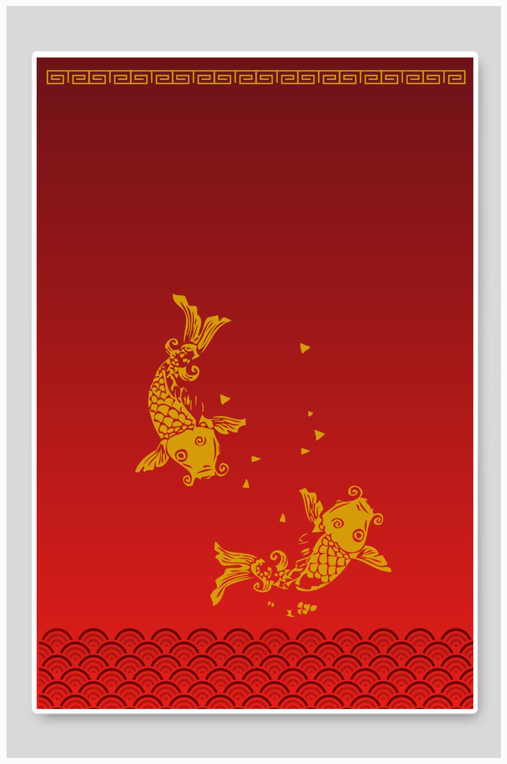 时尚高端创意锦鲤矢量素雅古风背景素材