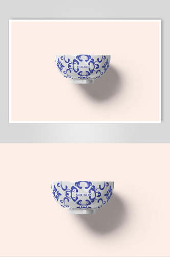 花纹英文字母蓝色陶瓷餐具样机