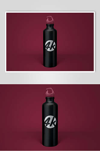 黑紫数字大气创意清新保温瓶样机