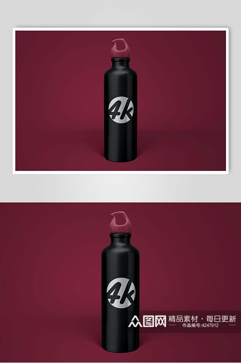 黑紫数字大气创意清新保温瓶样机素材