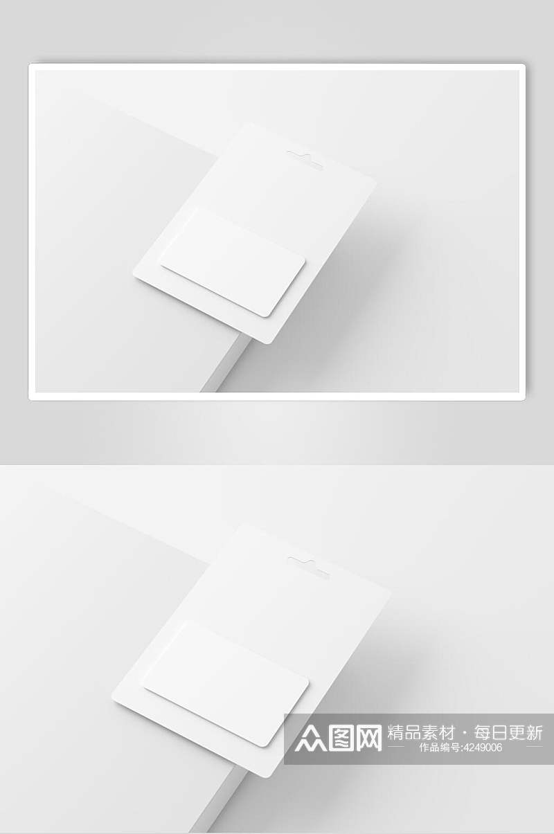 长方形卡纸阴影电话卡包装样机素材