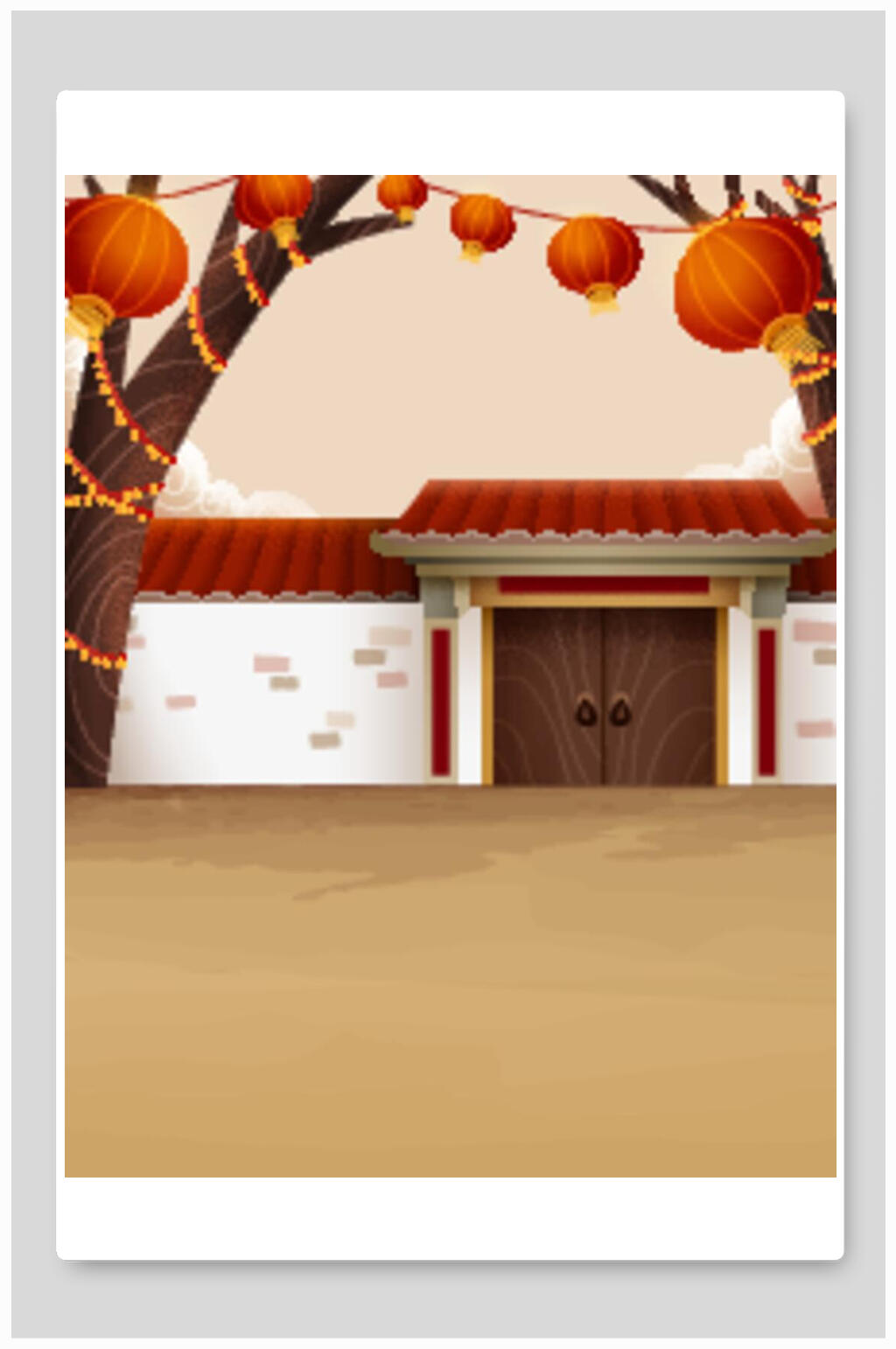 灯笼中国风春节矢量插画素材