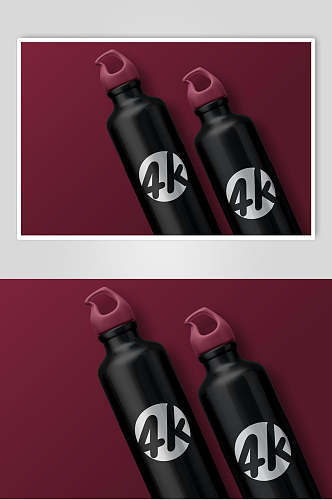 黑红简约瓶子大气创意保温瓶样机