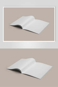 长方形折痕灰白色书籍内页样机