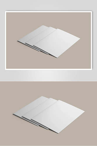 长方形简约灰白色书籍内页样机