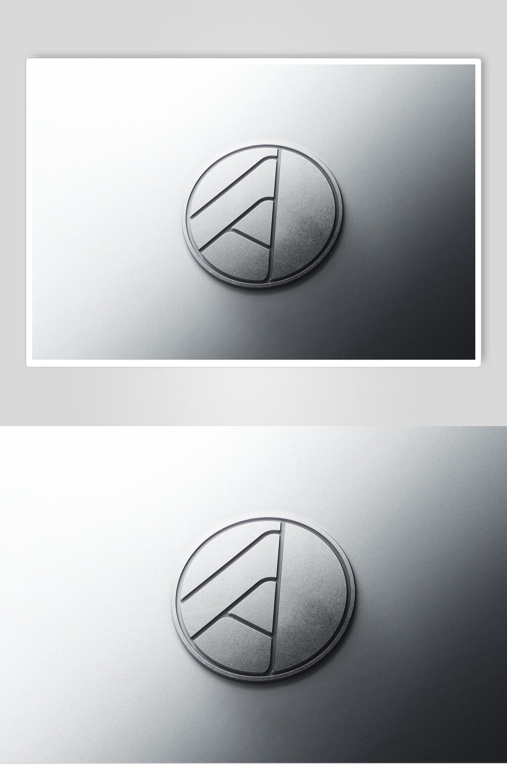 圆圈简约灰标志LOGO展示样机素材