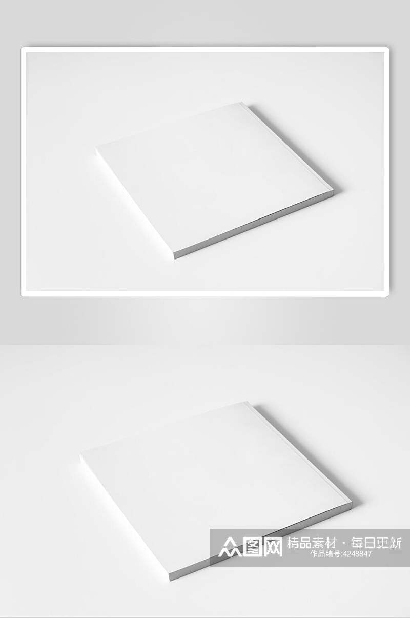 长方形阴影立体灰白色画册样机素材