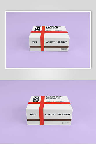 盒子紫红大气创意清新包装礼盒样机