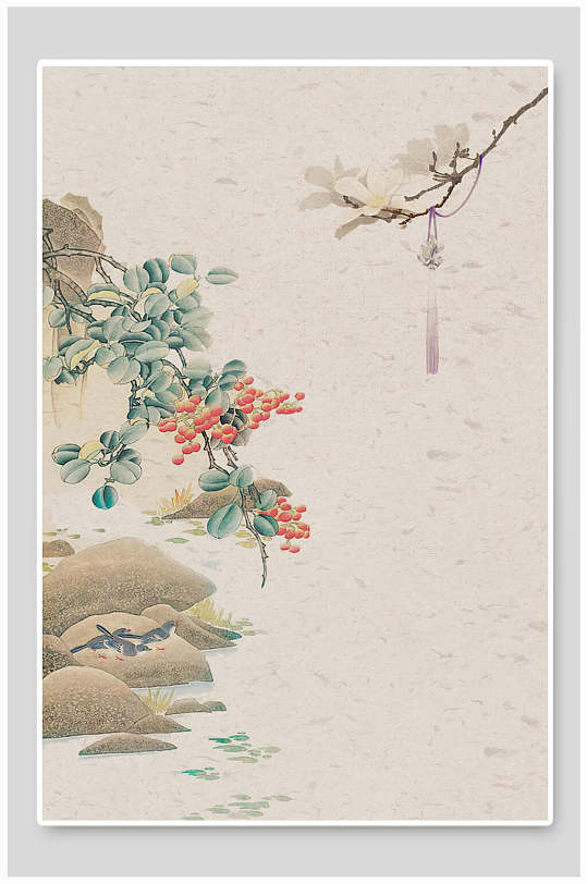 古典中国风工笔画背景