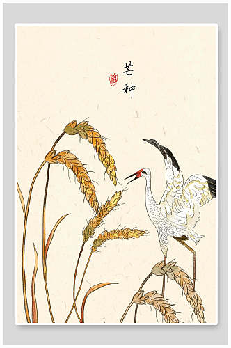 高端芒种稻米中国二十四节气海报背景