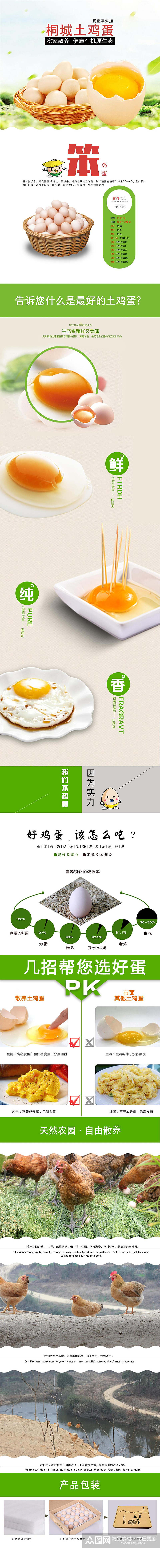 桐城土鸡蛋鸡蛋特产手机版详情页素材