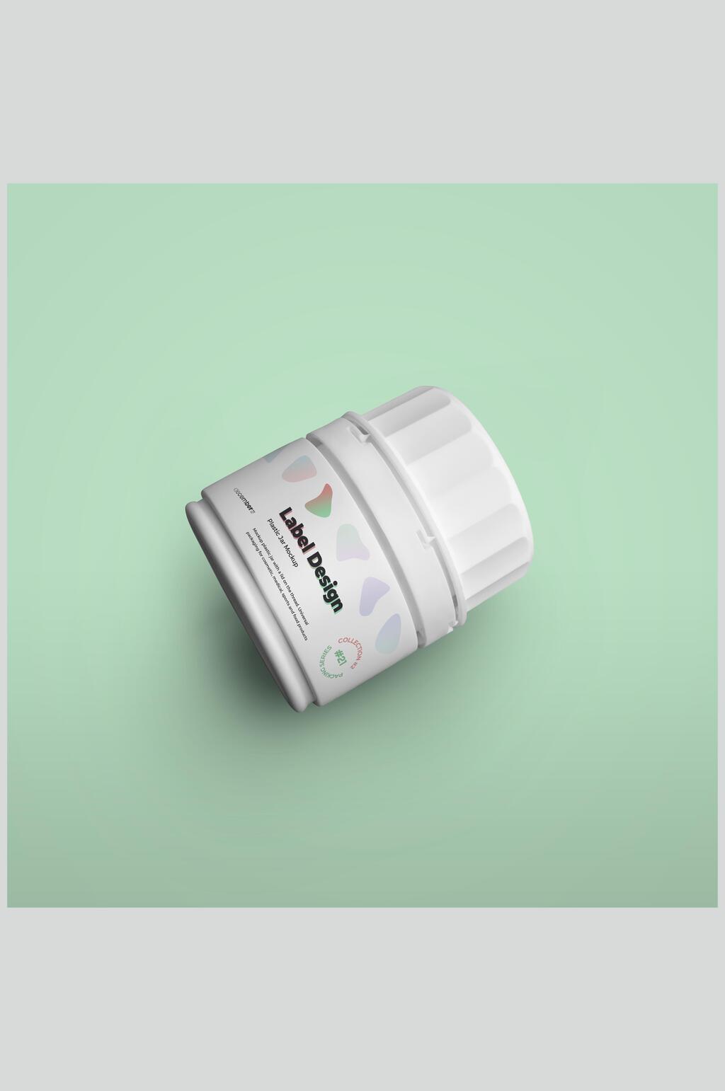 绿白英文大气创意简约塑料瓶子样机素材