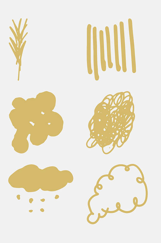 云朵黄色儿童卡通手绘图案免抠素材