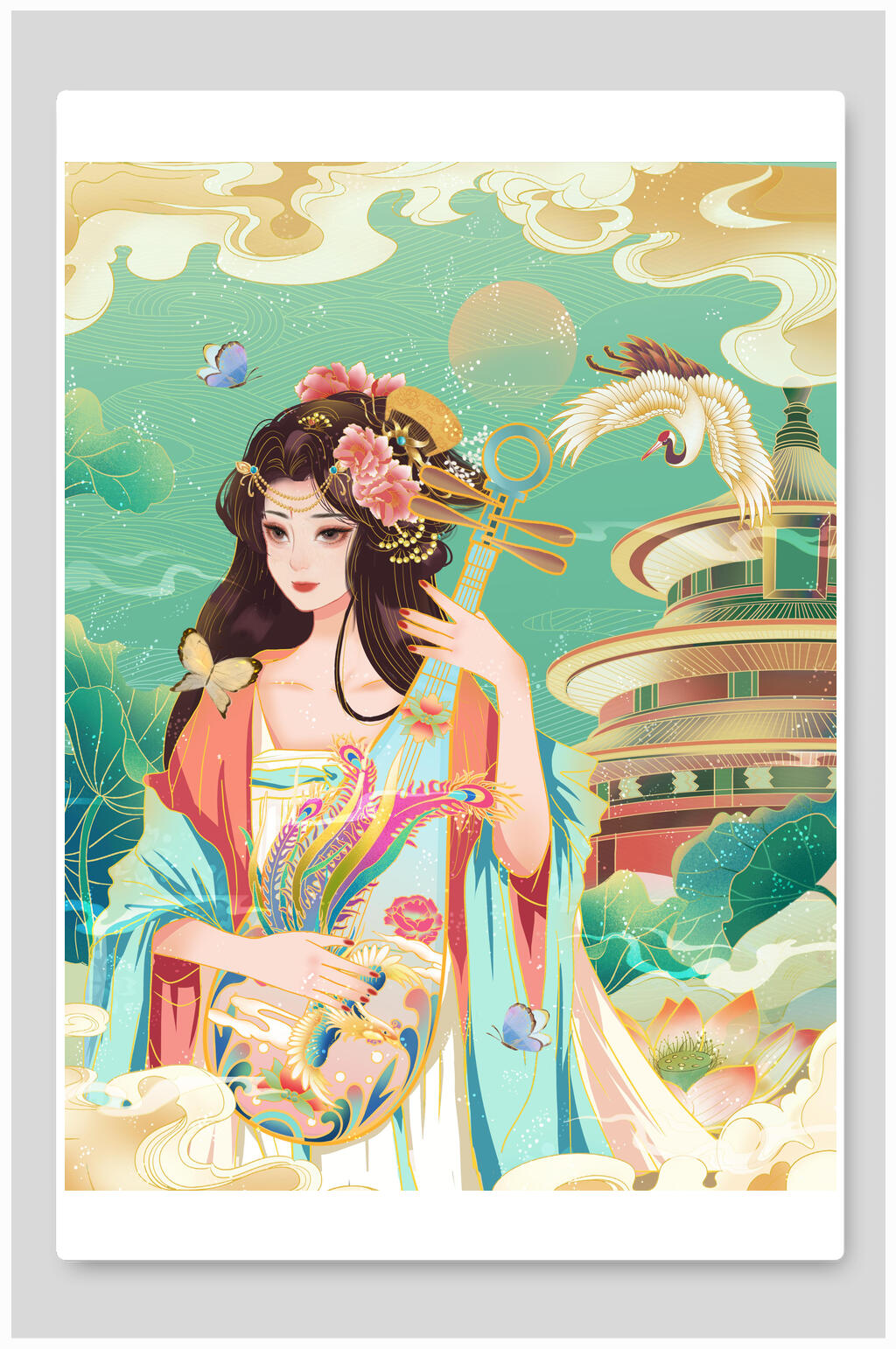中国风唯美国潮插画素材