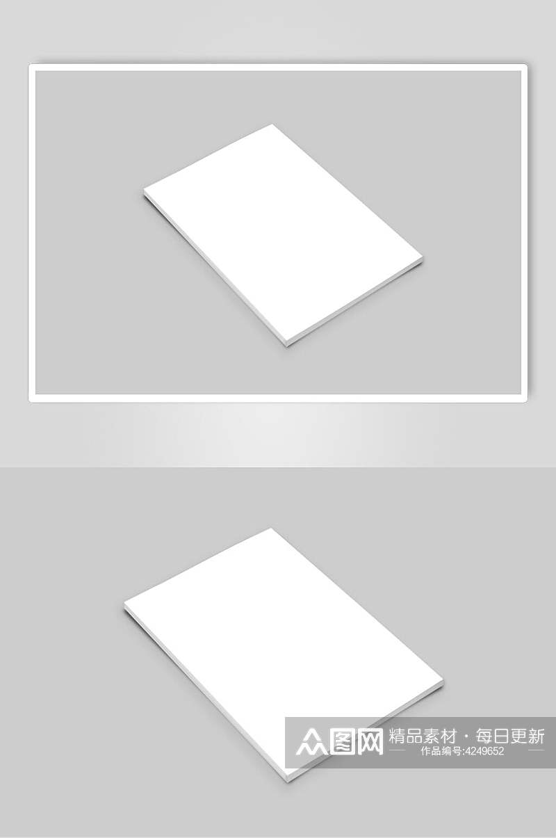 长方形立体书本画册杂志贴图样机素材