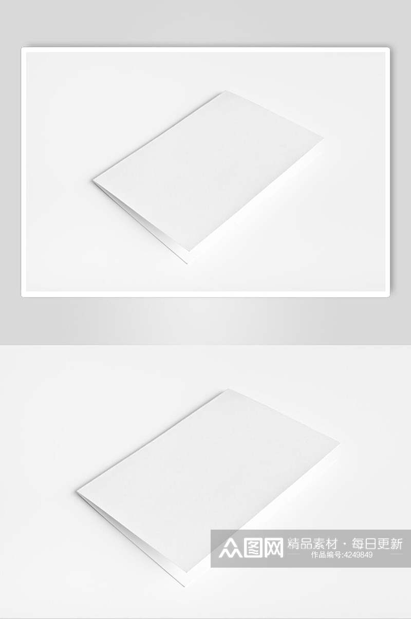 长方形阴影简约白信封纸张样机素材