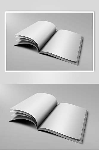 白色书本书籍画册智能贴图样机