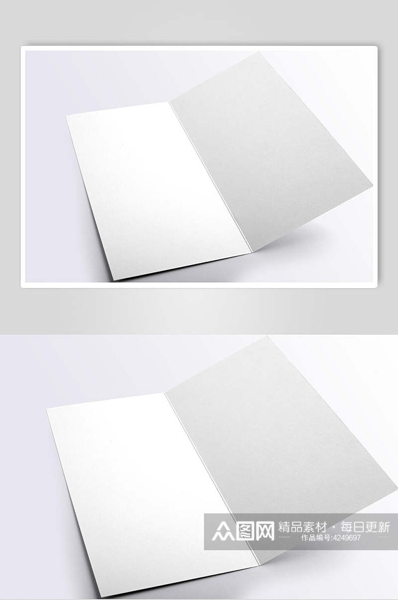 长方形折痕阴影灰信封纸张样机素材