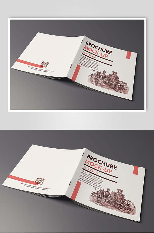 时尚封面方形画册展示样机-众图网