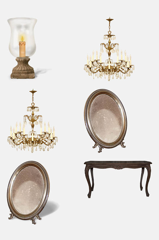 大气桌子欧式古典复古物品装饰免抠素材