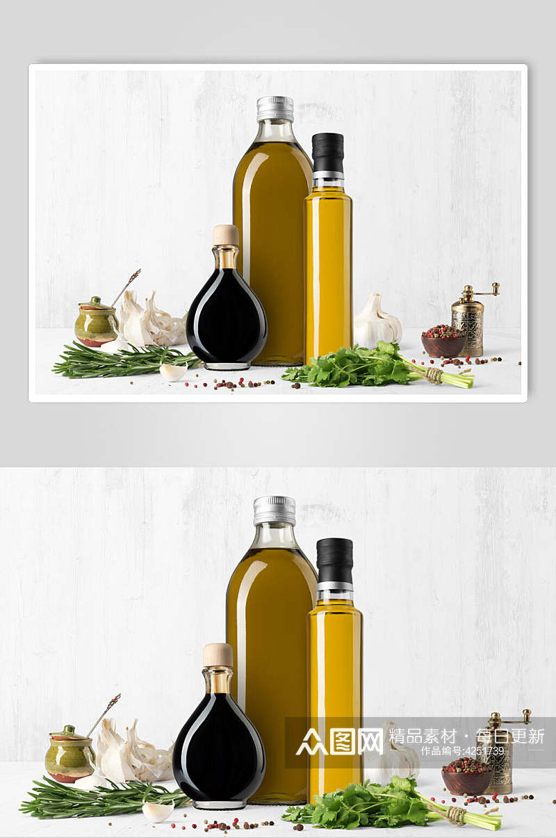 创意经典橄榄油玻璃瓶样机素材