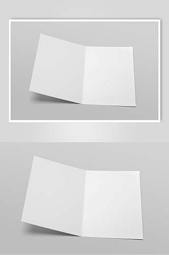 双折页阴影灰白色信封纸张样机